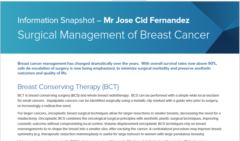 Surgical Management of Breast Cancer